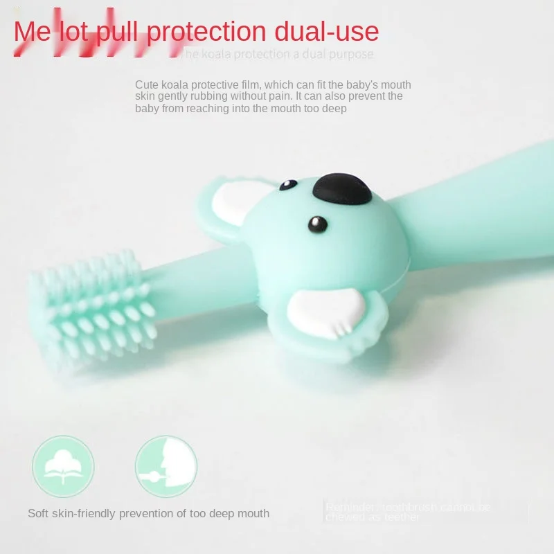 

Baby Toothbrush Soft Bristles Silicone Children 0-1-2-3 Years Old Infant Nipple One and a Half Years Old Baby Toothpaste Set