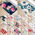 Цветной коврик с цветочным узором для входа на кухню 40*60, коралловый бархатный ковер, коврик для двери, комнатные коврики, Противоскользящий коврик 48062-1