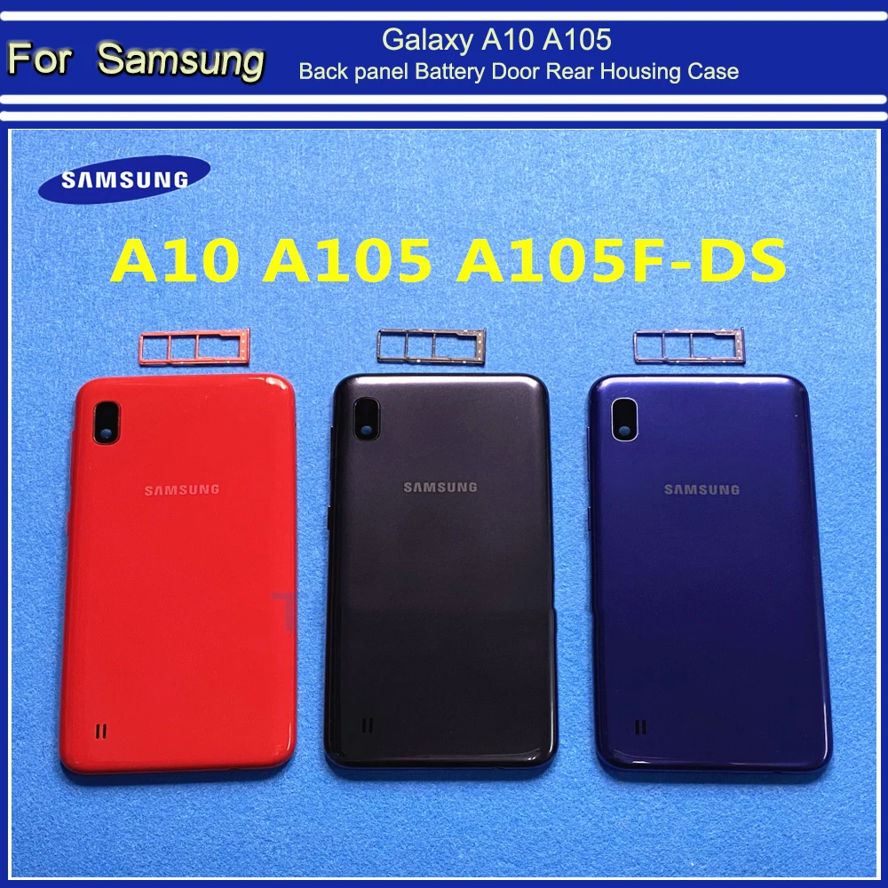 Замена задней крышки для Samsung Galaxy A10 A105 A105F DS задняя панель солнечной батареи дверь