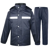 2 pcs raincoat set bike thick warning pants worker protective outdoor motorcycle adult waterproof split suit reflective riding