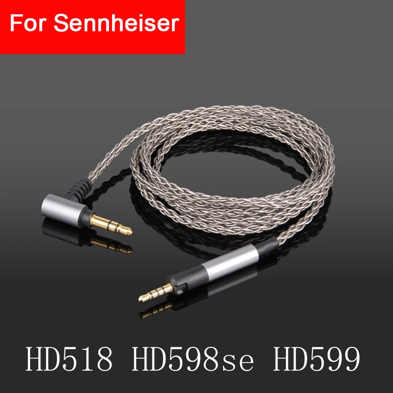 Newest For Sennheiser /MOMENTUM /Urbanite HD400s HD458/450BT HD598 HD558 HD598se Single crystal copper silver-plated cable