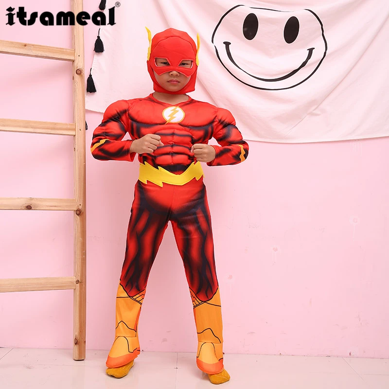 Flash Muscle Superhero Необычное платье детские комиксы Фэнтези кино карнавальвечерние
