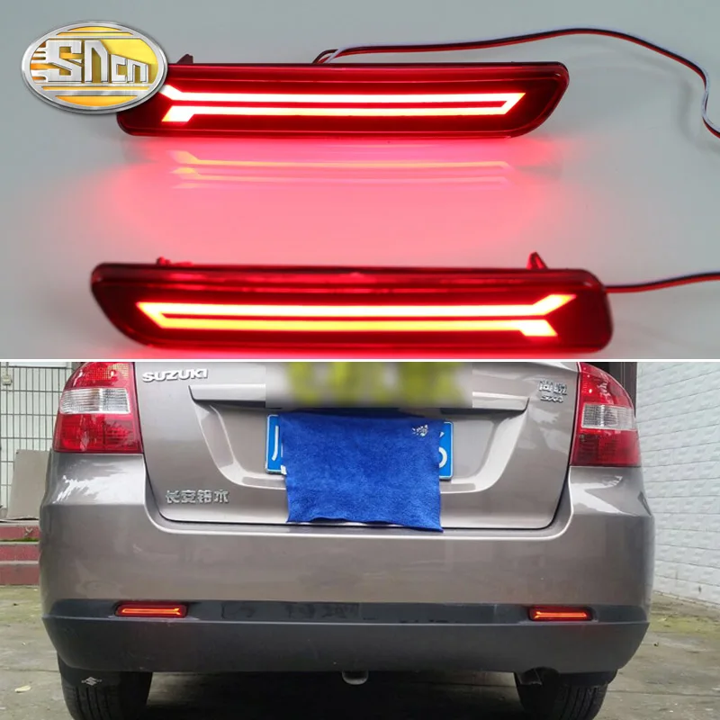 

2PCS For Suzuki SX4 2006 - 2018 2-in-1 Functions Car LED Rear Fog Lamp Bumper Light Auto Brake Light Reflector