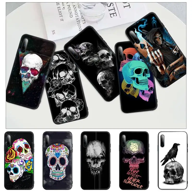 

Wholesale Grim Reaper Skull Skeleton Black Silicone Phone Case For Honor 7A Pro 7C 10i 8A 8X 8S 8 9 10 20 Lite Cover