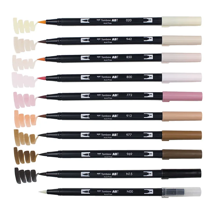 Tombow Abt 96/108 цветов Двойная ручка-кисть для каллиграфии художественный маркер с Подставкой Мягкий акварельный рисунок смешивание окрашивание товары для рукоделия