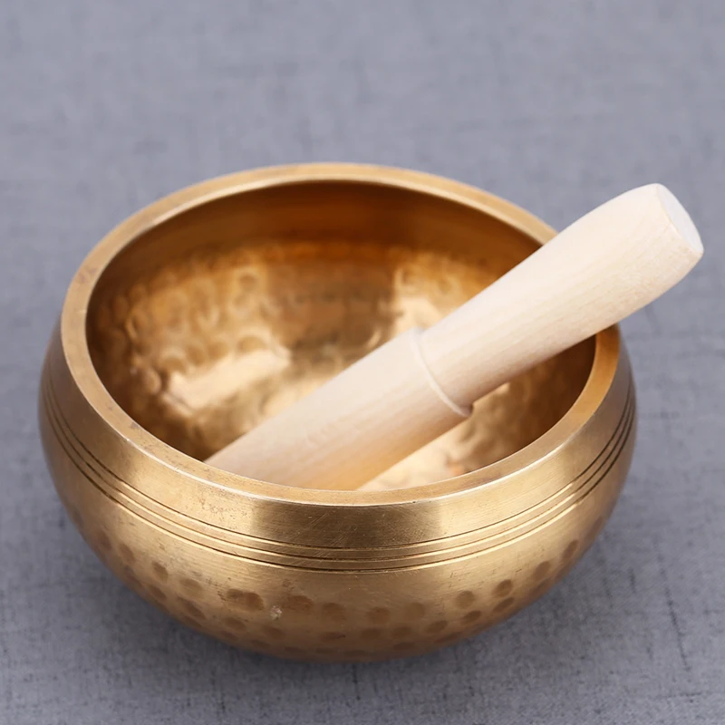 Cuenco de sonido de Buda tibetano hecho a mano, taz&oacute;n de Canto de meditaci&oacute;n de Yoga, artesan&iacute;a de Chime de lat&oacute;n, taz&oacute;n de canto tibetano de terapia musical-2