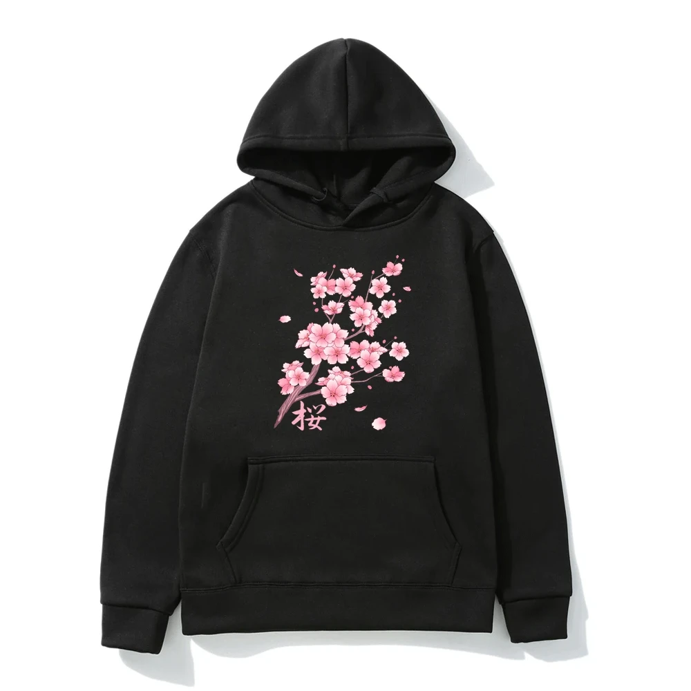 

Falling Sakura Cherry Biossom Autumn and Winter Beautiful Harajuku Hoodie Men Women Fashion Couple Comfortable Street Sweatshirt