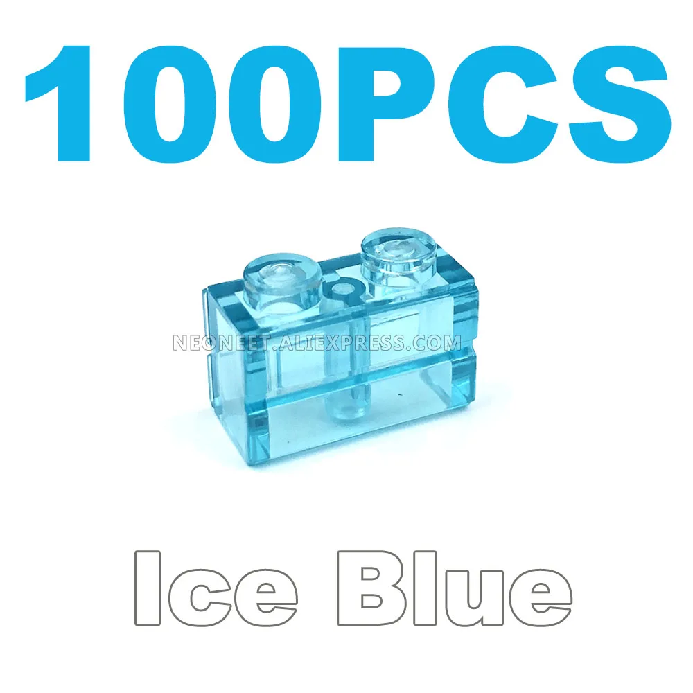 

1x2 Bricks Wall Transparent Ice Blue 300-500pcs Building Blocks Brick For Minifigues Mega 6000066 98283 MOC City Street Castle