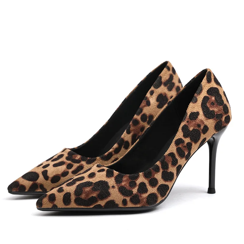 Женские замшевые туфли на высоком каблуке 12 см с леопардовым принтом | Обувь