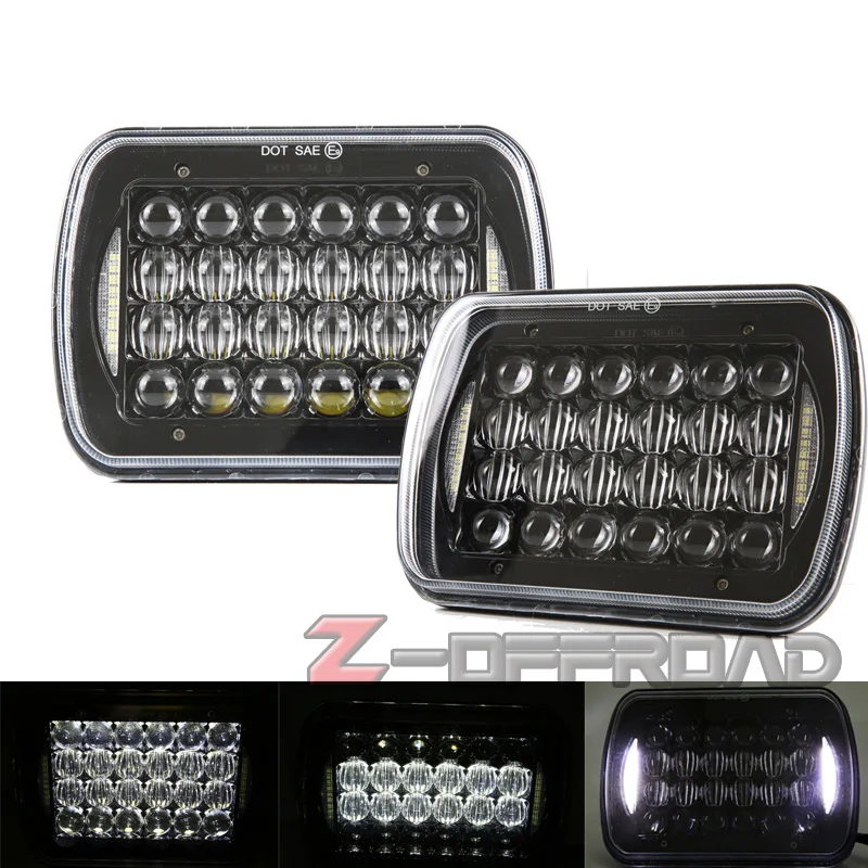 5x7 дюймов светодиодный 72 Вт квадратные фары с Hi/Lo лучом и DRL 6x7 &quotфары для