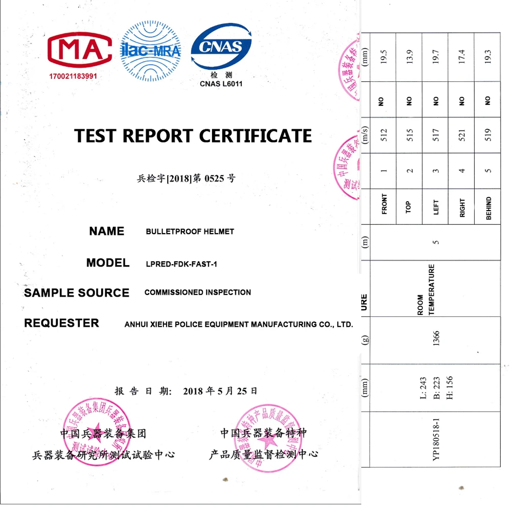Противопуленепробиваемый шлем с высоким вырезом LPRED FAST NIJ IIIA XP Cut |