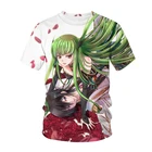 2021 Аниме Code Geass 3D печати t-рубашка Летняя мужская и женская модная футболка с круглым вырезом футболка с короткими рукавами в уличном стиле, топы