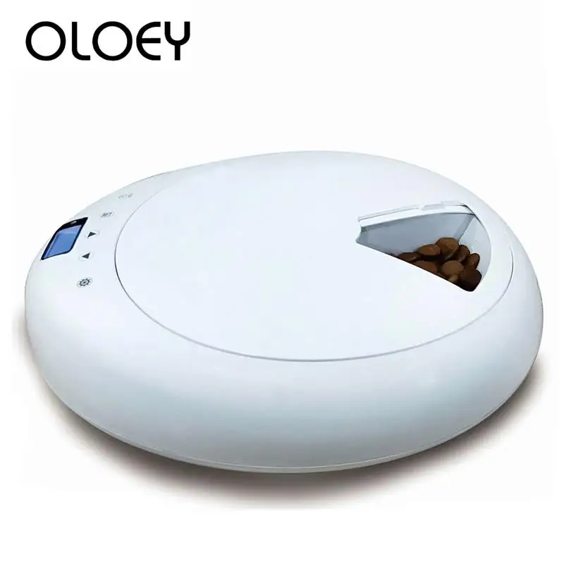 Automatic Pet Dog Timer Feeder 6 Grids Recording timing LCD Digital Feeding Bowl Dispenser for Cat Dry And Wet Food Plate | Дом и сад