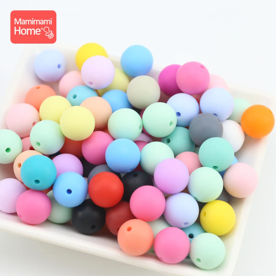 Mamihome 30 шт., силиконовые бусины, детский Прорезыватель для зубов, сделай сам, ожерелье для кормления, держатель на цепочке для соски, пищевой силикон, детские товары