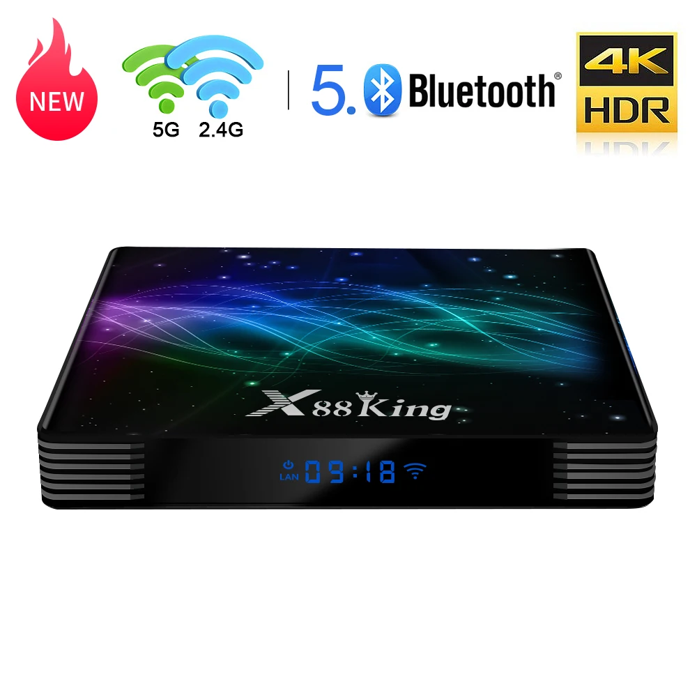 Новый X88 King Android9.0 Amlogic шестиядерный s922x 4 Гб 128 двойной WIFI 4K HD BT5.0 приемник лучший ott