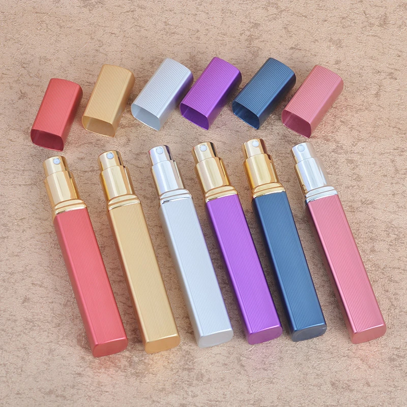 

1pcs 6 color 12ml Metal Case Glass Tank Perfume Bottle Aluminum Nozzle Spray Refillable Bottle Parfum Cosmetic Glass Container