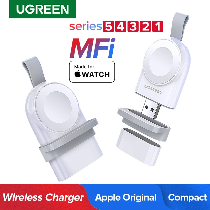 Ugreen Беспроводное зарядное устройство для Apple Watch зарядное устройство серии 5 4 3 2 1 портативное MFi USB зарядное устройство для Apple 3 Магнитная Беспроводная зарядка