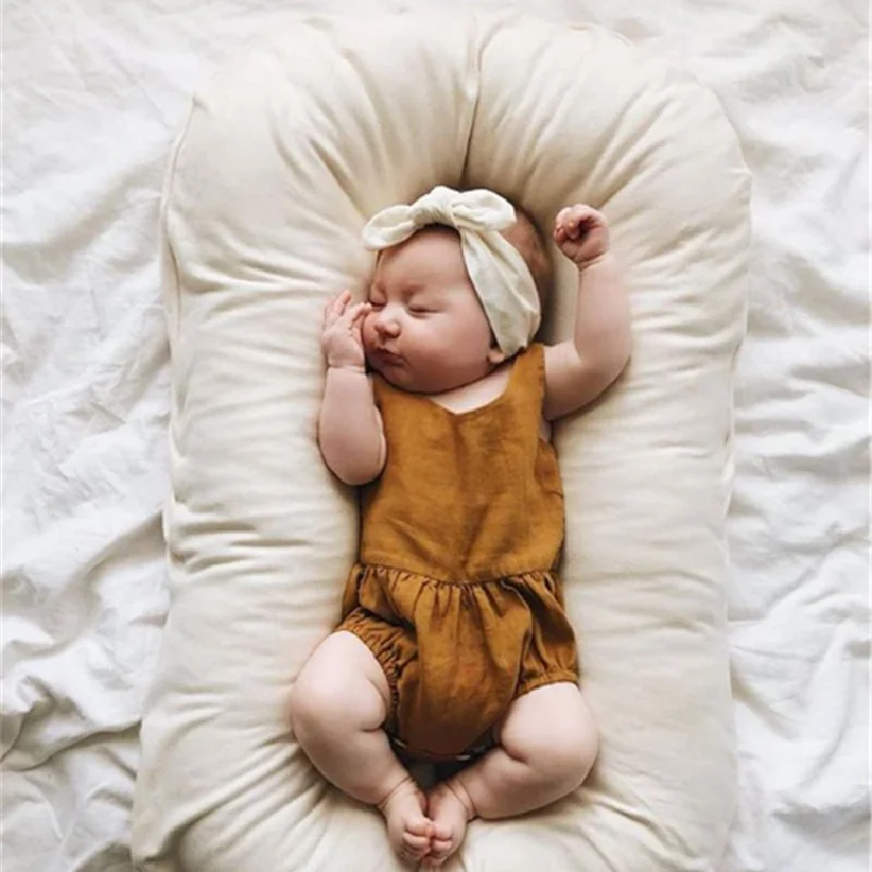 

75X42cm Cotton Baby Lounger for Baby Nest Bed Cocoon Newborn Bed Bassinet bumper