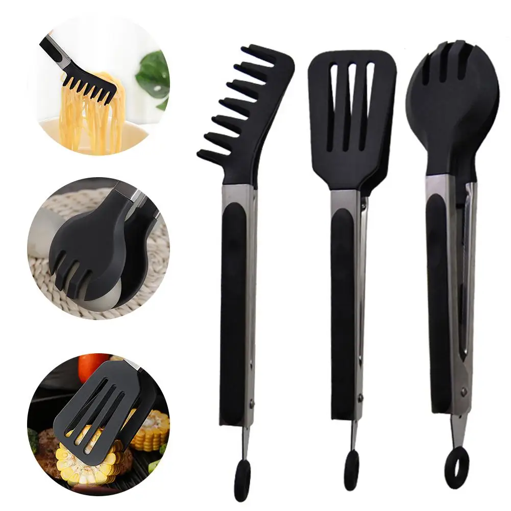 

Grill Cooking Tongs Stainless Steel Salad Pasta Serving Anti-Scalding Heavy Duty Multipurpose Spatula Optional Tongs