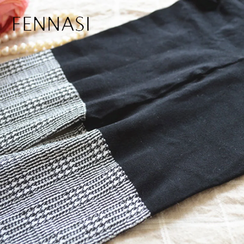 FENNSAI/женские теплые колготки с рисунком гусиная лапка Модные Колготки сезон