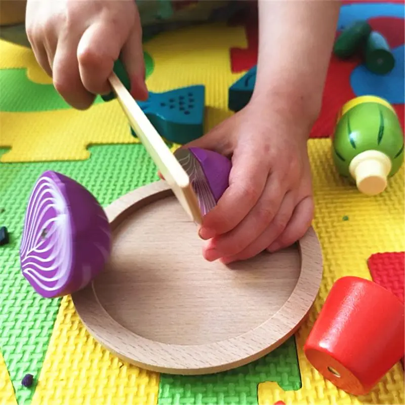 

Wooden Classic Game Simulation Kitchen Series Toys Cutting Fruit Vegetable Set Toys Montessori Early Education Gifts