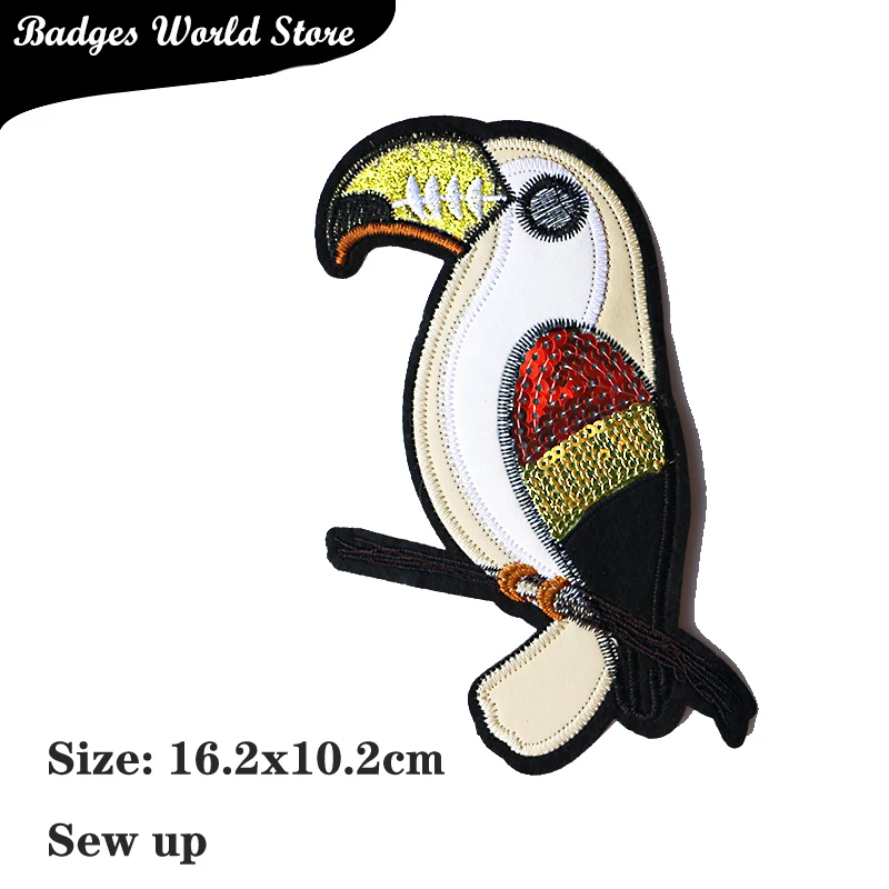 Декоративные блестки в виде животных патчи с вышивкой Журавля птицы Аппликации