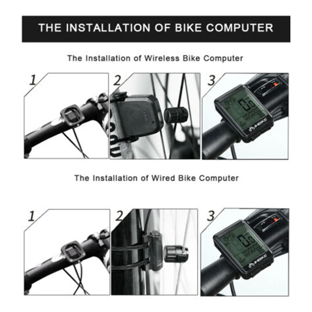 

Mountain bike Bicycle Computer W/Mounting Base Bike Waterproof Odometer