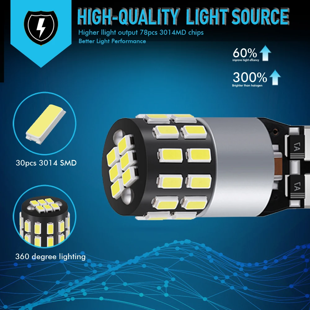 2 шт. светодиодные парковочные лампы CANBUS 194 30SMD W5W T10 168 3014 | Автомобили и мотоциклы