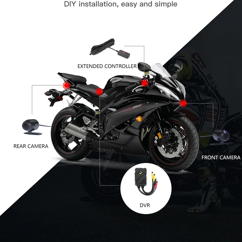 Черный ящик для мотоцикла и функцией ночной съемки вождения Регистраторы 2