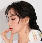 Женские круглые серьги-подвески, корейские геометрические серьги золотого цвета с сердечком, свадебные украшения, 2020