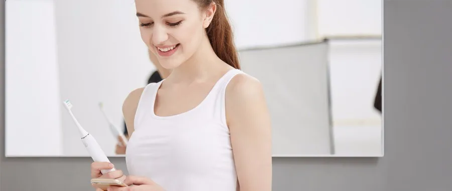 Xiaomi электрическая зубная щетка обновленная электрическая перезаряжаемая умная звуковая щетка Ультра звуковая отбеливающая зубы вибратор беспроводное приложение
