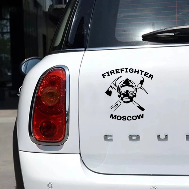 

Creativity Firefighter MOSCOW Funny Car Sticker Vinyl Decal Stickers for Car Bumper Window Car Sticker 15*15cm