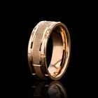 Современное мужское кольцо 8 мм из титановой стали, модное мужское обручальное кольцо с двойным узором из матового розового золота, Ювелирное Украшение для вечеринки, подарок