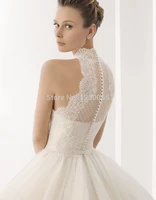 free shipping romantic high neck 2018 design vestido de noiva casamento sexy lace ball bridal gown mother of the bride dresses