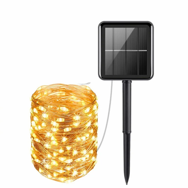

Уличная светодиодная гирлянсветильник на солнечной батарее, водонепроницаемый фсветильник рь с медной проволокой и 8 режимами работы, для ...