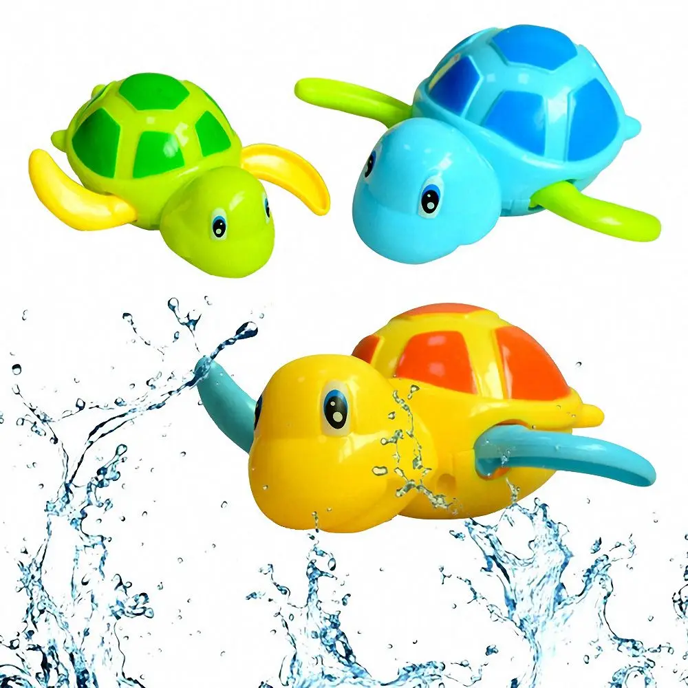 Cute Cartoon Animal Tortoise Classic Baby Water Toy Infant Swim Turtle Wound-up Chain Clockwork Kids Beach Bath Toys Bathroom