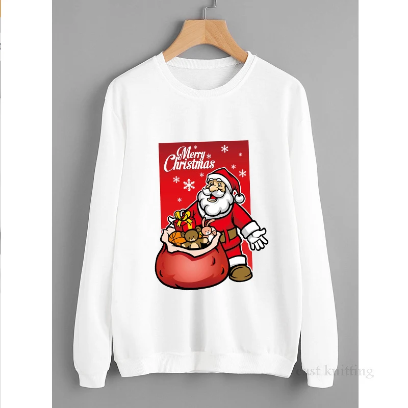 Рождественские толстовки для мужчин и женщин с изображением Санта Клауса милого
