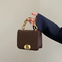 retro design women shoulder messenger bag pu leather ladies small square bag flap vintage female chain portable purse handbags