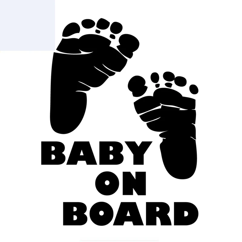 

Baby on Board Footprint Car Sticker Waterproof Sunscreen Motorcycle Auto Accessories Vinyl Decal,15cm*11cm