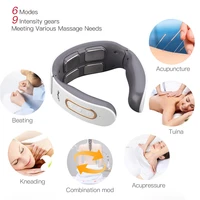 smart electric neck and shoulder pulse massager wireless heat cervical vertebra relax pain relief kneading massage machine