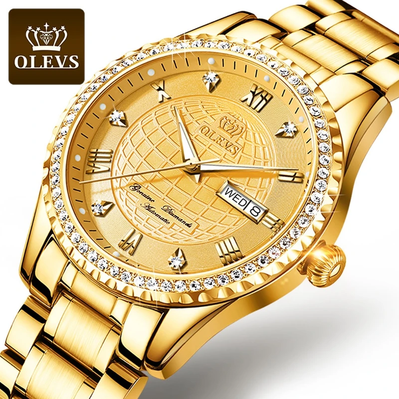 

OLEVS Luxury Brand Men Automatic Watch Gold Business Men's Mechanical Watches Waterproof Wristwatch montre homme