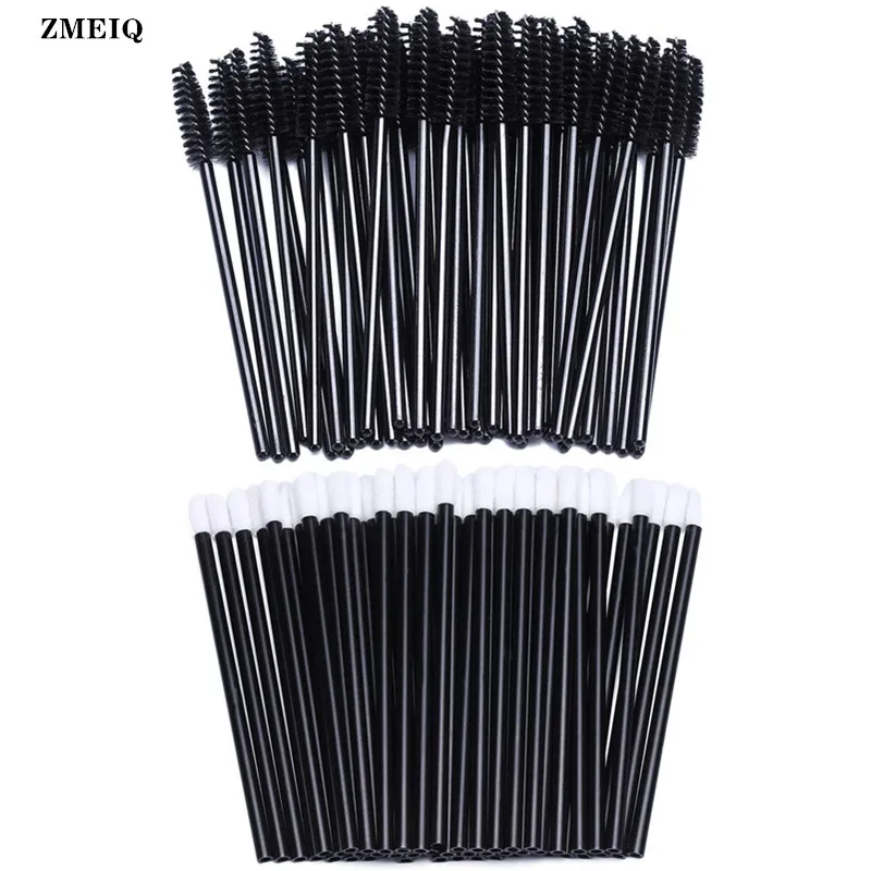 Палочки для туши и блеска губ одноразовые аппликаторы макияжа 1000 черные набор