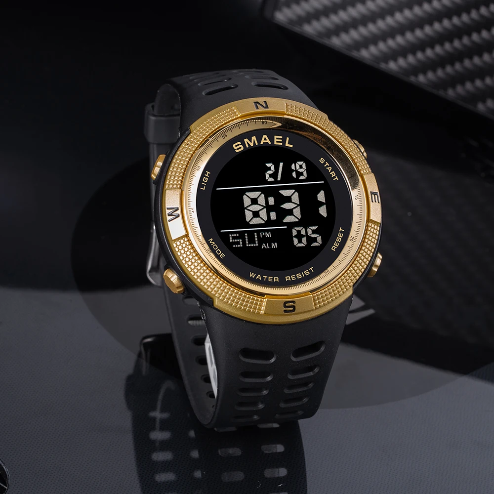 SMAEL Brand 1915 Men's Watches 2021 Waterproof Chronograph Electronic Wrist Watch Man Digital Sport Stopwatch Led Alarm Clock | Наручные