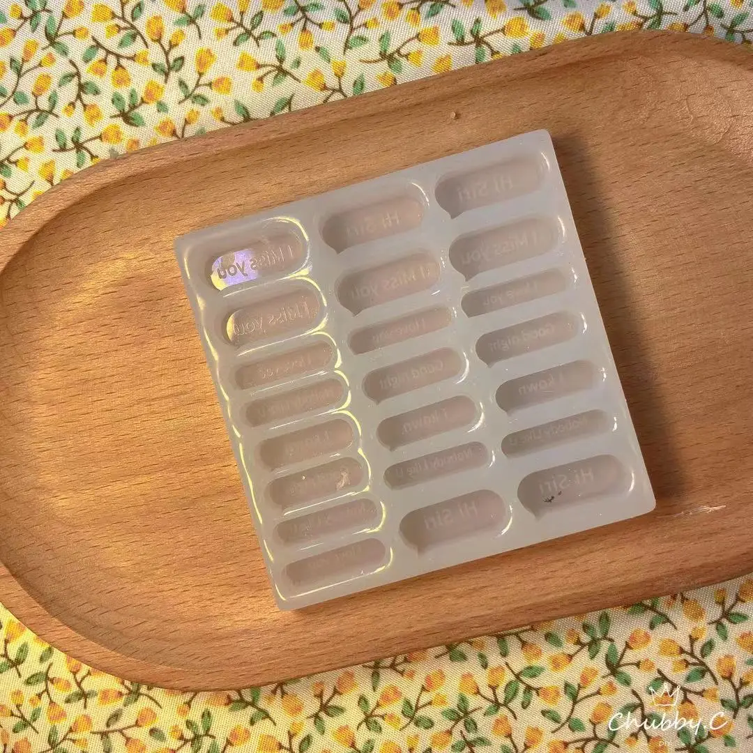 

coversation resin shaker bits cute english word cartoon silicone mold handmade replication epoxy mould letter shape