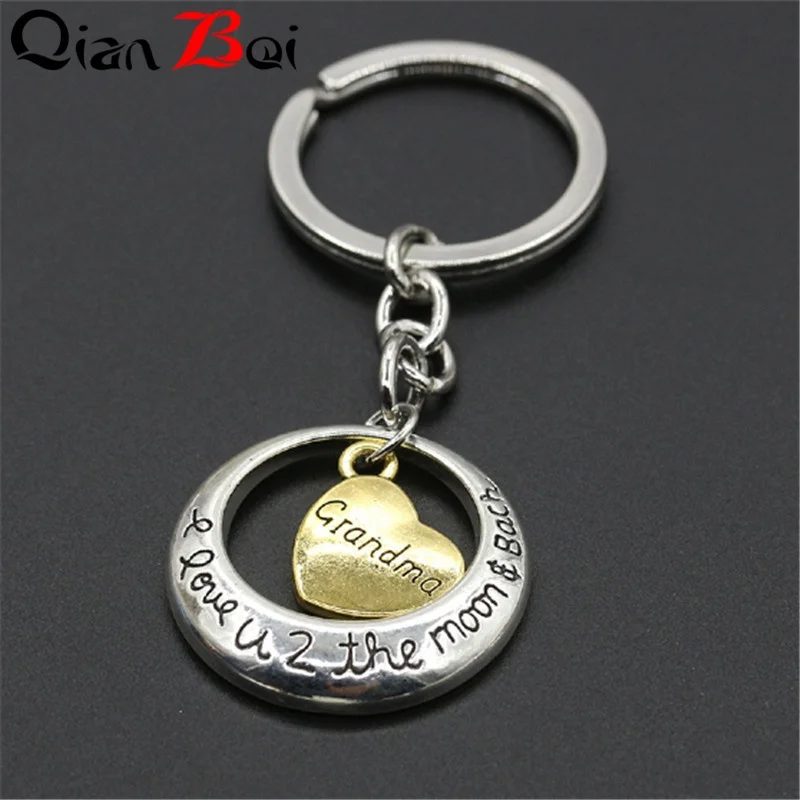 QianBei Простой Круглый сердцевидный брелок персонализированное имя для память
