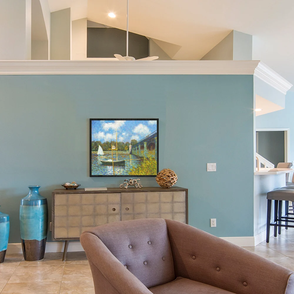 

Boat Under The Bridge 3D Oil Painting Reproduction Frameless Canvas Art Print