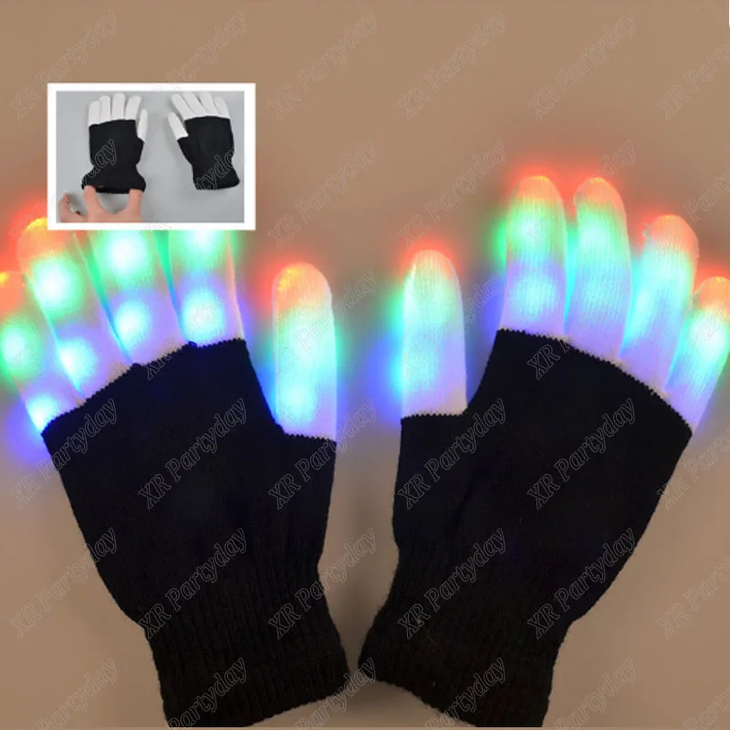 Пара светодиодный вечерние светящиеся перчатки бар флуоресцентный танцевальный