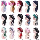 Тюрбан Женский, мусульманский головной платок, с цветочным принтом, под хиджаб