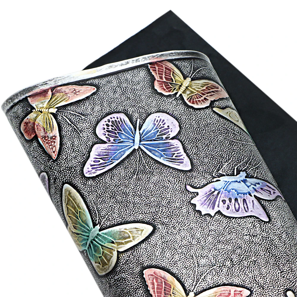 David accessories 50*60 см цветок Бабочка тиснение текстура искусственная кожа Виниловая