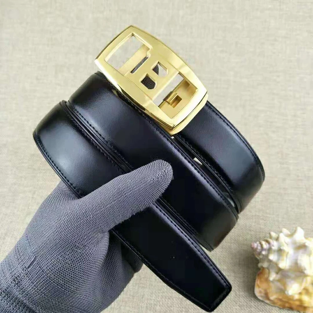 

3.4Cm Automatic Adjustable Quality Leather Belt For Men Jeans Luxury Fashion Classic Brand Designer Belts With Gifts Box